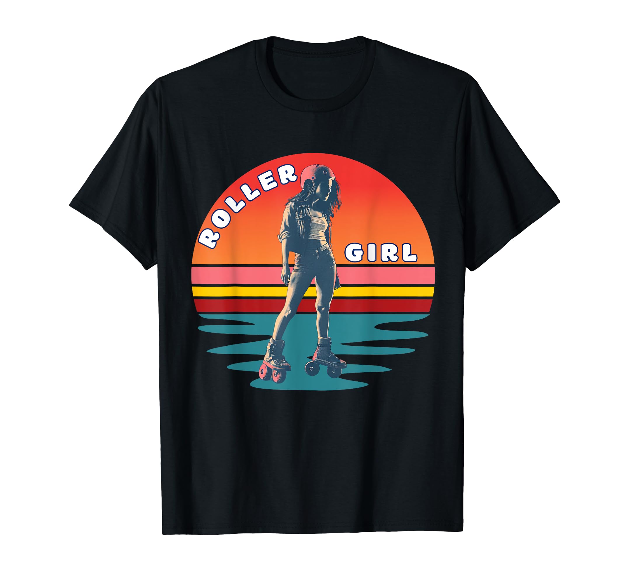 Roller Skater Skating 70S 80S T-Shirt - Fun Novelty Design for Adults - T-Shirt, Sweatshirt, Hoodie