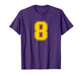 Number 8 Yellow Sports Team Number T-Shirt - Graphic Print Unisex - T-Shirt, Sweatshirt, Hoodie