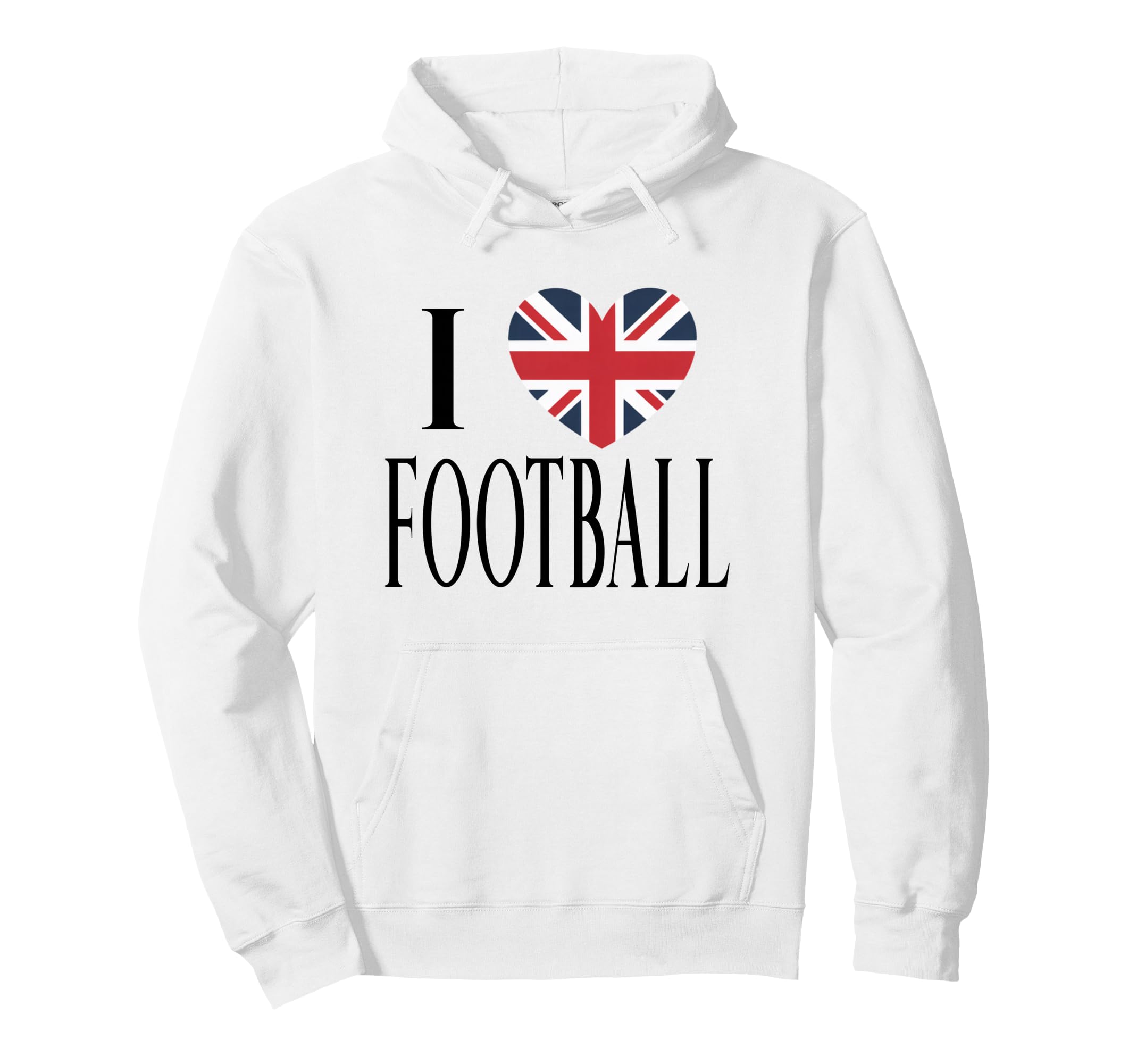 I Love Football Black British Flag Hoodie - Streetwear Style Men Women - T-Shirt, Sweatshirt, Hoodie