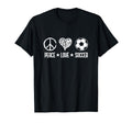 Peace Love Soccer Soccer Player Heart Peace T-Shirt - Graphic Print Unisex - T-Shirt, Sweatshirt, Hoodie