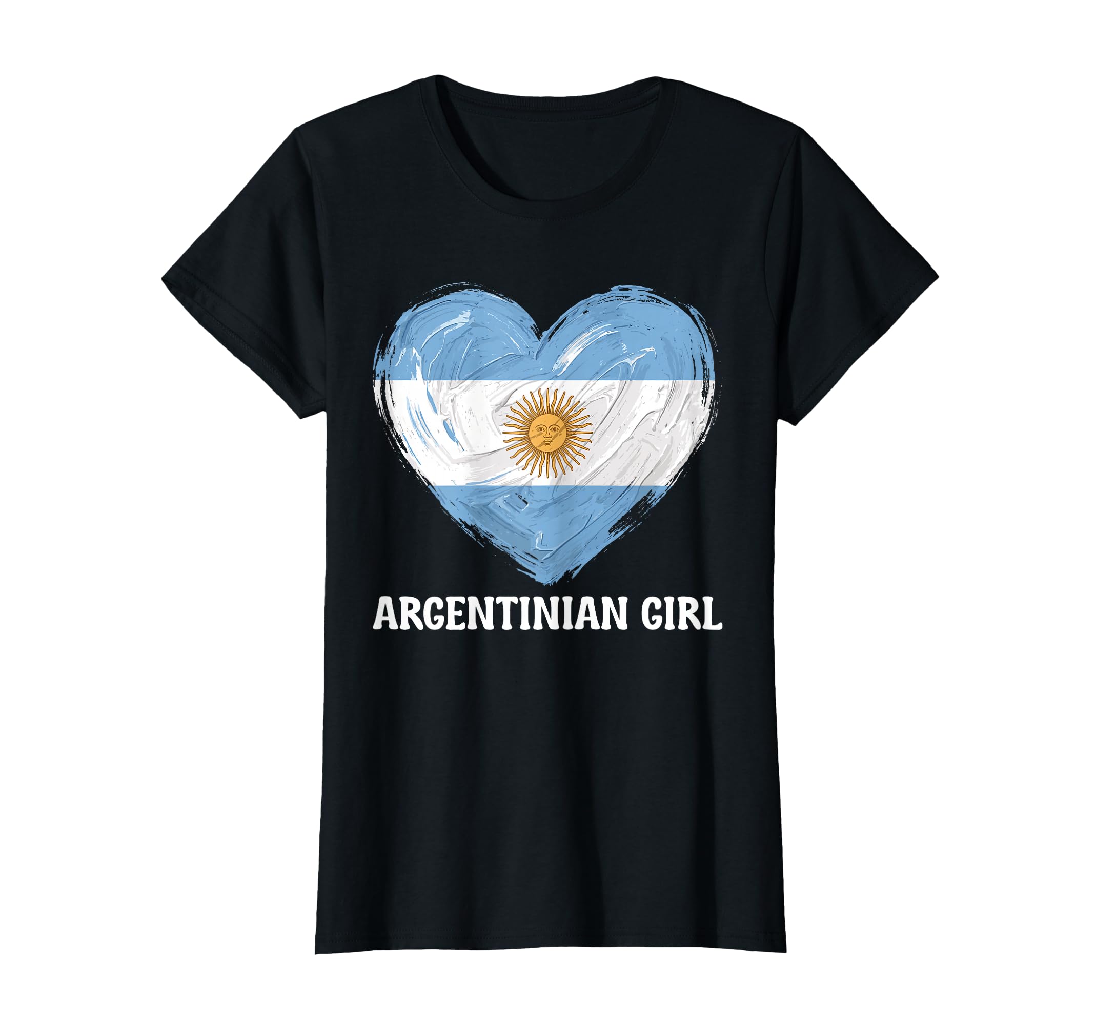 Argentinian Flag Heart Soccer Football T-Shirt - Graphic Print Unisex - T-Shirt, Sweatshirt, Hoodie