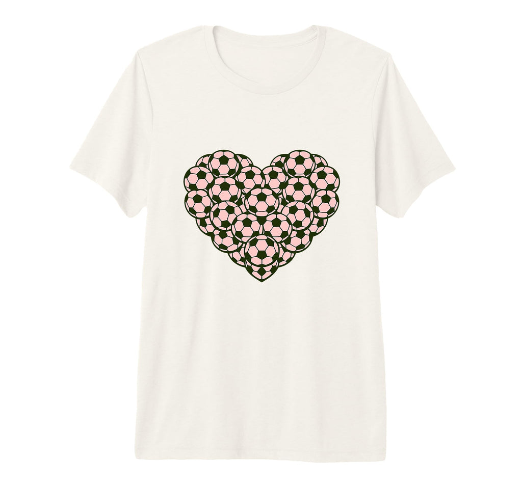 Heart Shaped Soccer Ball Art Tri T-Shirt - Casual Everyday Wear Unisex - T-Shirt, Sweatshirt, Hoodie