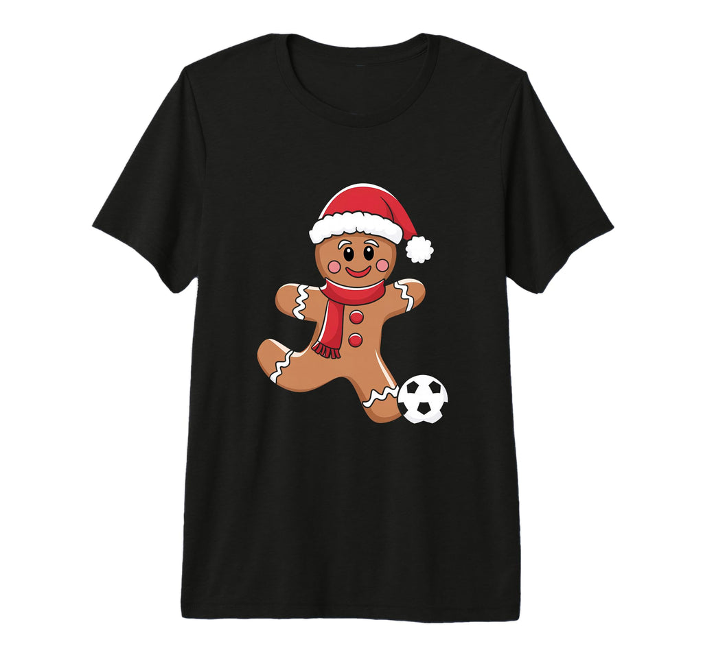Gingerbread Playing Soccer Tri Blend T-Shirt - Minimalist Print for Adults - T-Shirt, Sweatshirt, Hoodie
