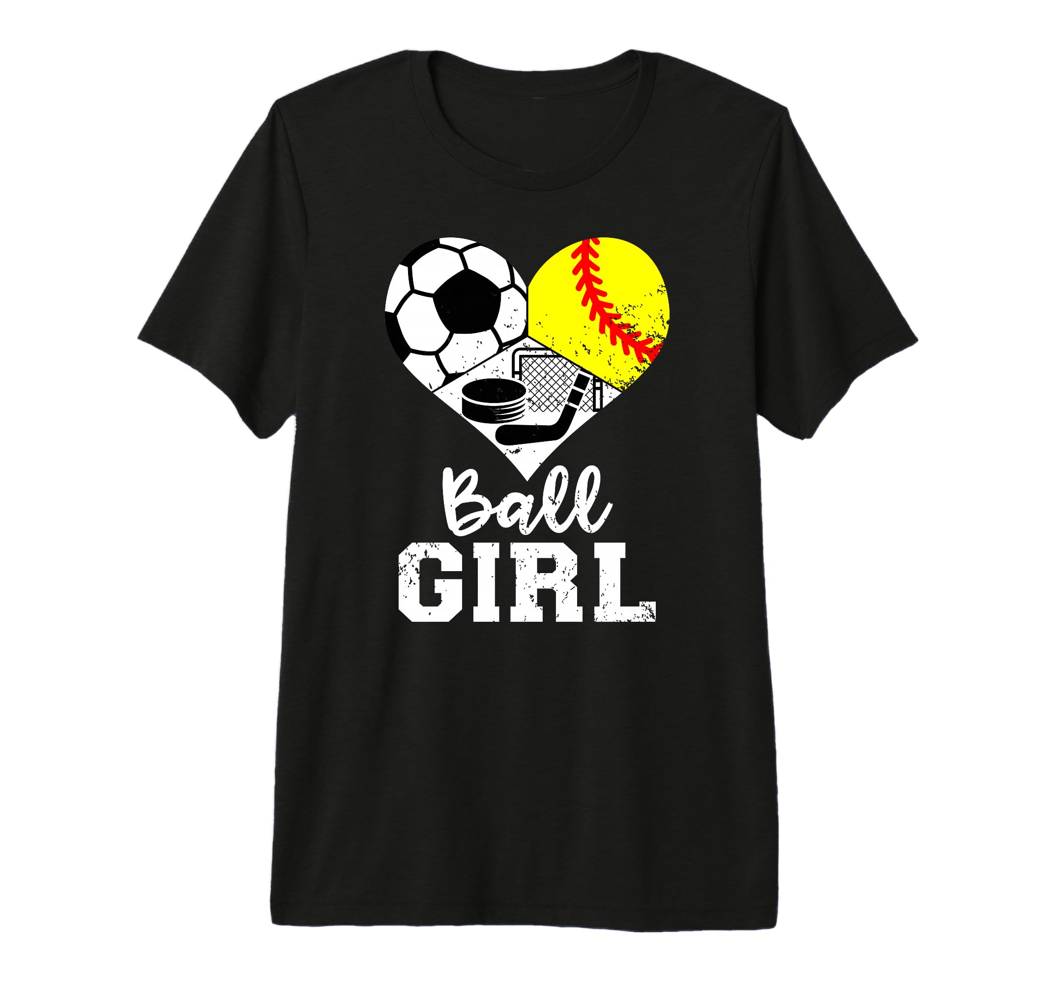 Ball Heart Soccer Softball Hockey T-Shirt - Trendy Graphic for Adults - T-Shirt, Sweatshirt, Hoodie