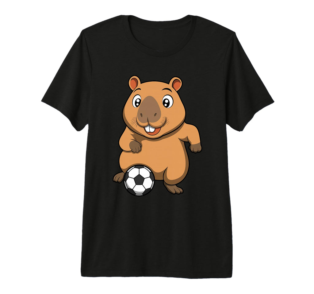 Soccer Capybara Cartoon Funny Water Pig T-Shirt - Unique Graphic Unisex - T-Shirt, Sweatshirt, Hoodie