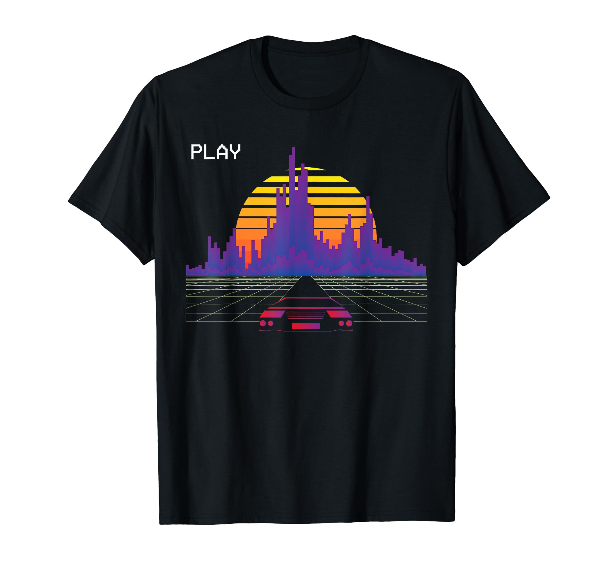 Outrun Synthwave Sunset Aesthetic Fast T-Shirt - Novelty Apparel Men Women - T-Shirt, Sweatshirt, Hoodie