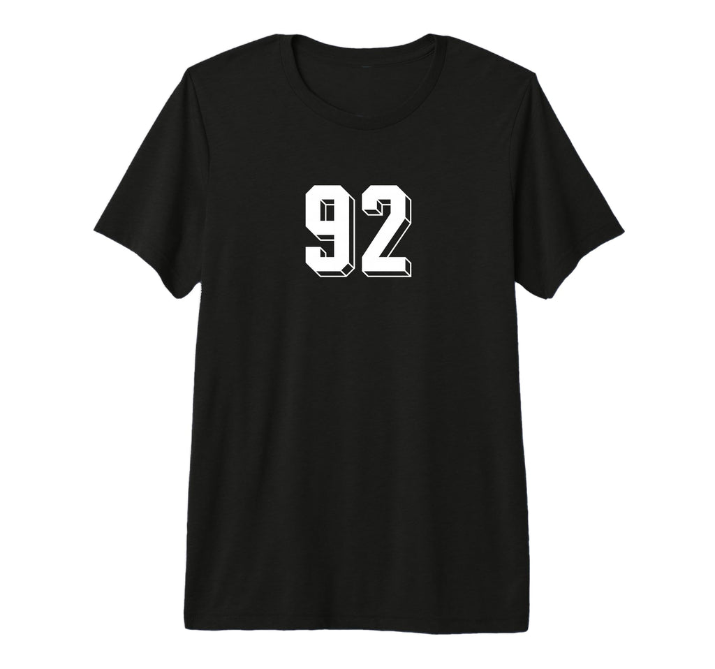 Number 92 80S 90S Soccer Team Jersey T-Shirt - Novelty Apparel for Adults - T-Shirt, Sweatshirt, Hoodie