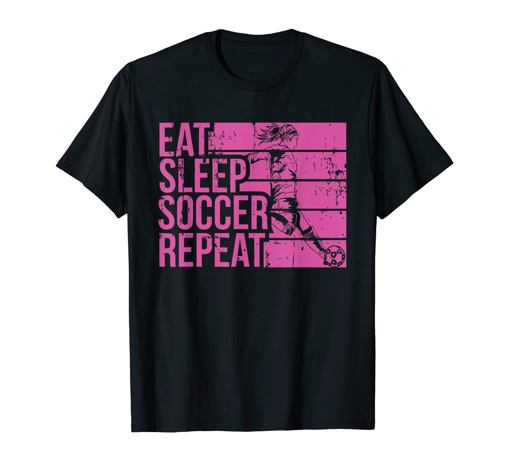 Eat Sleep Soccer Repeat Funny T-Shirt - Minimalist Print for Adults - T-Shirt, Sweatshirt, Hoodie