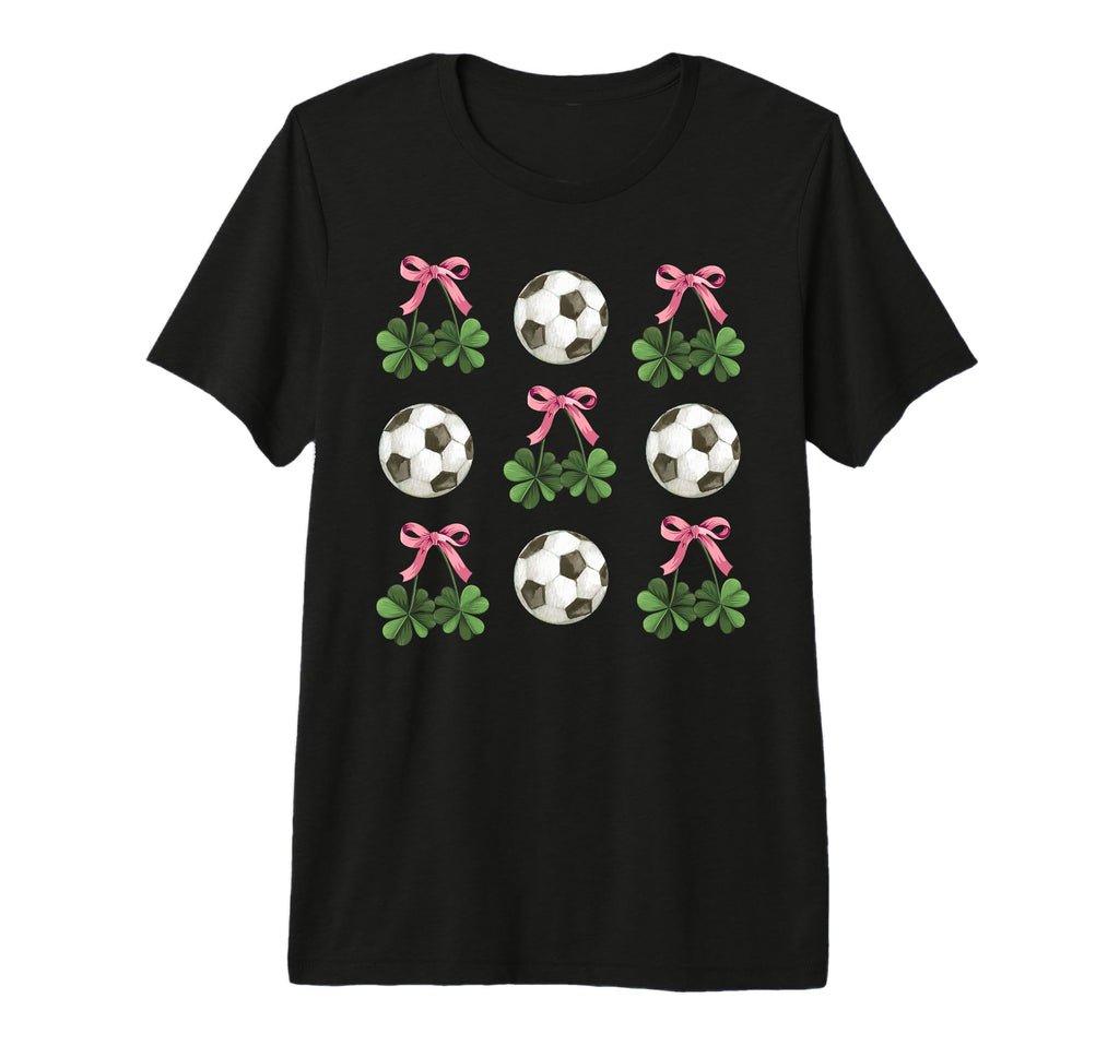 Coquette Bow Soccer And Shamrock St T-Shirt - Unique Graphic Men Women - T-Shirt, Sweatshirt, Hoodie