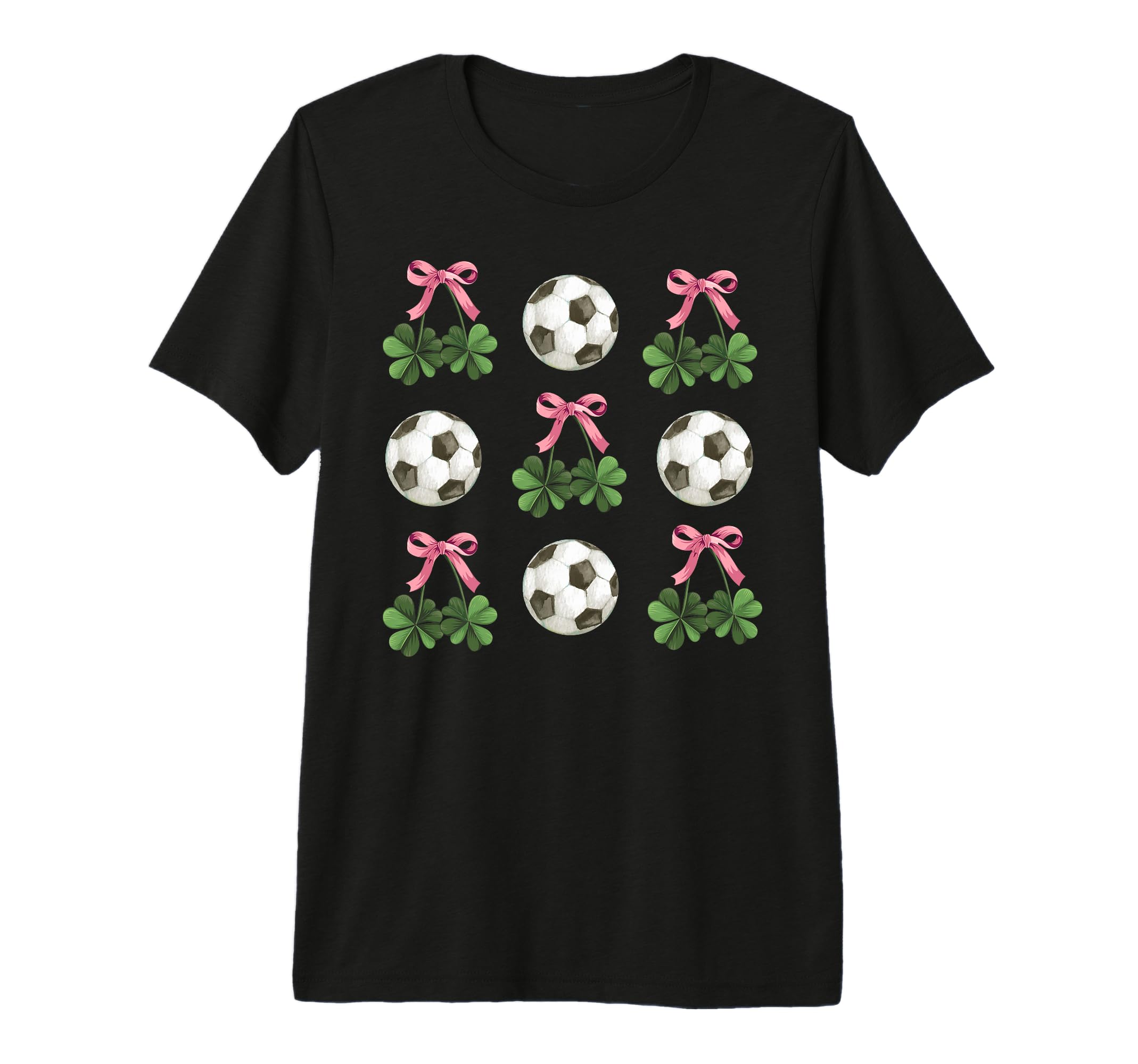 Coquette Bow Soccer And Shamrock St T-Shirt - Unique Graphic Men Women - T-Shirt, Sweatshirt, Hoodie
