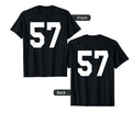 Number 57 Sports Jersey Front And T-Shirt - Novelty Apparel for Adults - T-Shirt, Sweatshirt, Hoodie