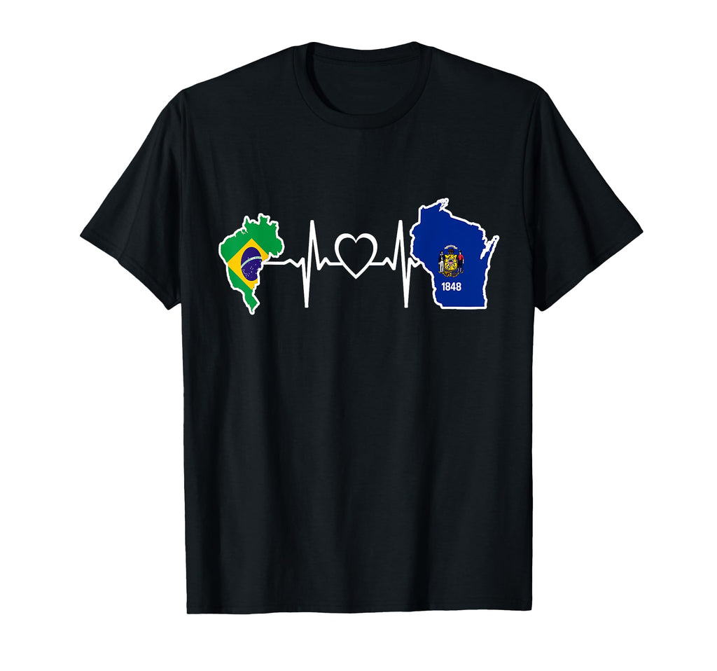 Brazilian Wisconsin Flag Brazil Wisconsin T-Shirt - Novelty Apparel Unisex - T-Shirt, Sweatshirt, Hoodie