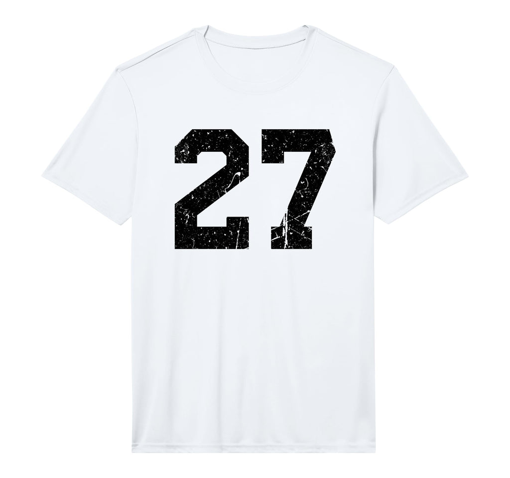 Number 27 Sport Black Distressed Uni T-Shirt - Novelty Apparel Men Women - T-Shirt, Sweatshirt, Hoodie