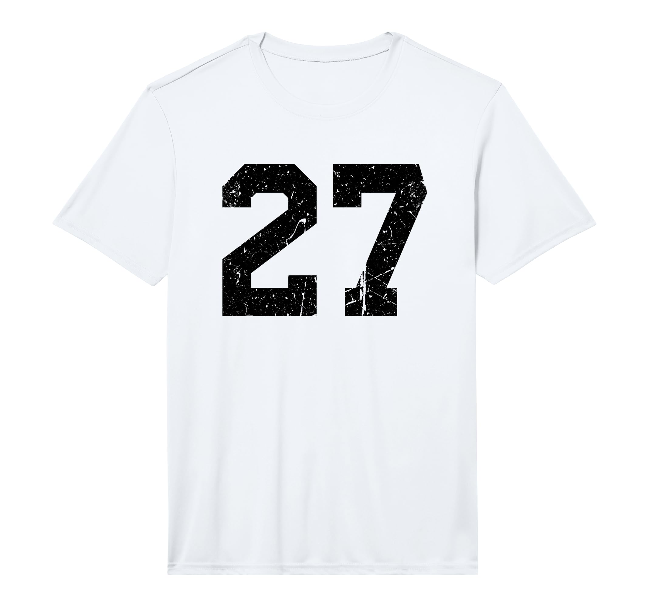 Number 27 Sport Black Distressed Uni T-Shirt - Novelty Apparel Men Women - T-Shirt, Sweatshirt, Hoodie
