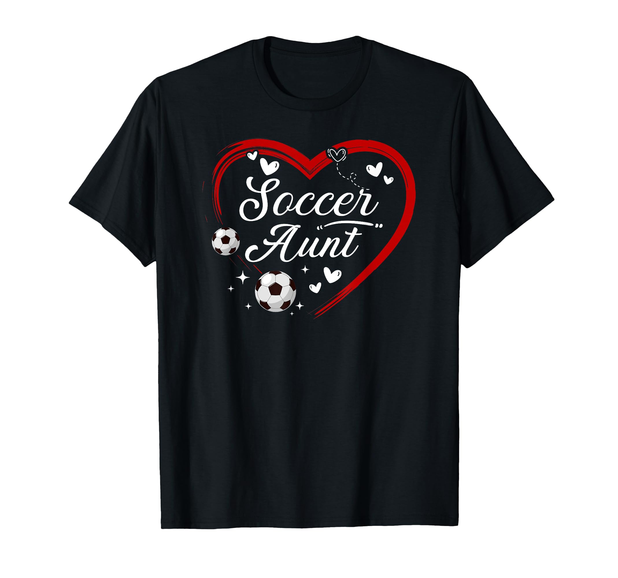 Soccer Aunt Heart Aunt Soccer Player T-Shirt - Minimalist Print Men Women - T-Shirt, Sweatshirt, Hoodie