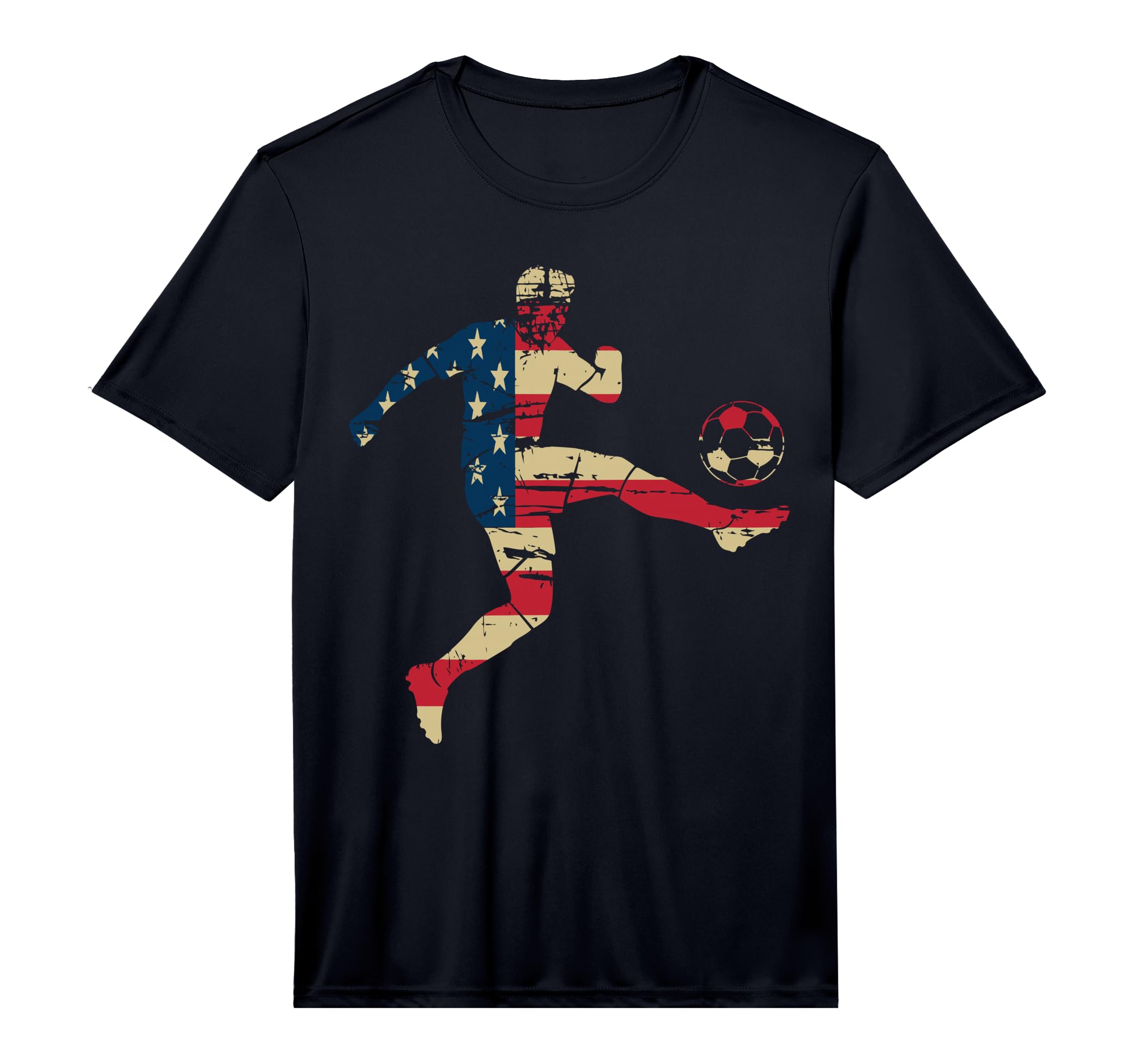 Usa American Flag Soccer Player T-Shirt - Minimalist Print Men Women - T-Shirt, Sweatshirt, Hoodie