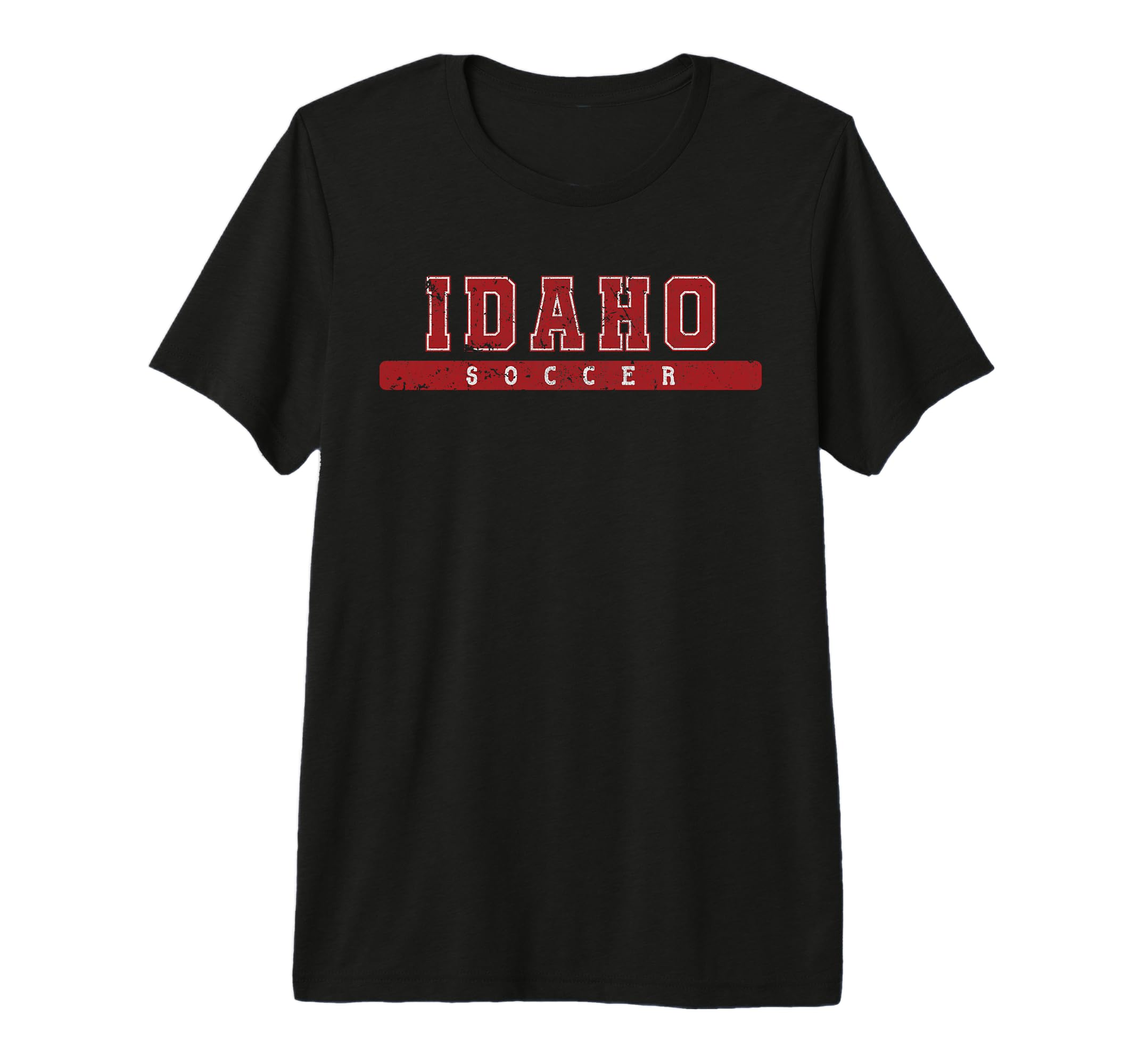 Idaho Soccer Red Text Tri Blend T-Shirt - Minimalist Print for Adults - T-Shirt, Sweatshirt, Hoodie