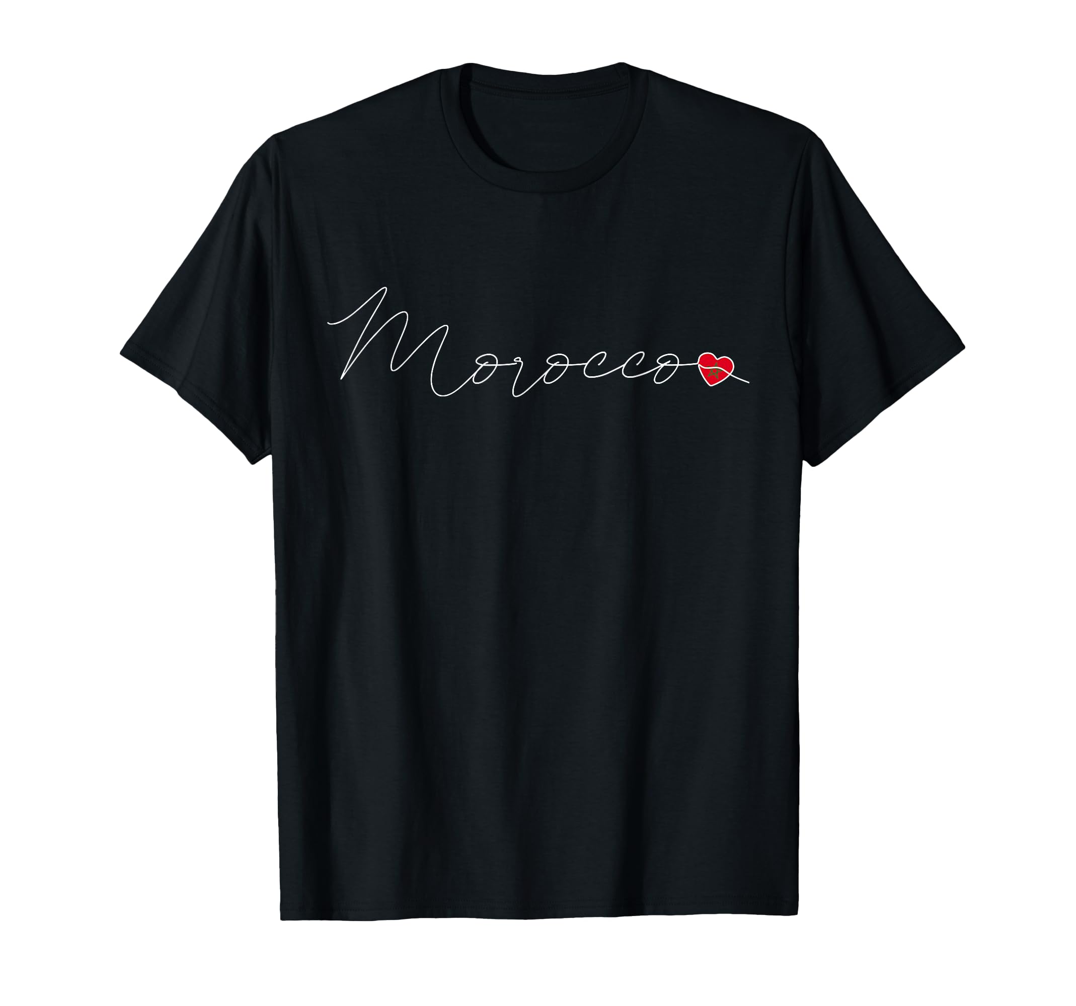Al Maghrib Simple Love Moroccan Flag T-Shirt - Fun Novelty Design Unisex - T-Shirt, Sweatshirt, Hoodie