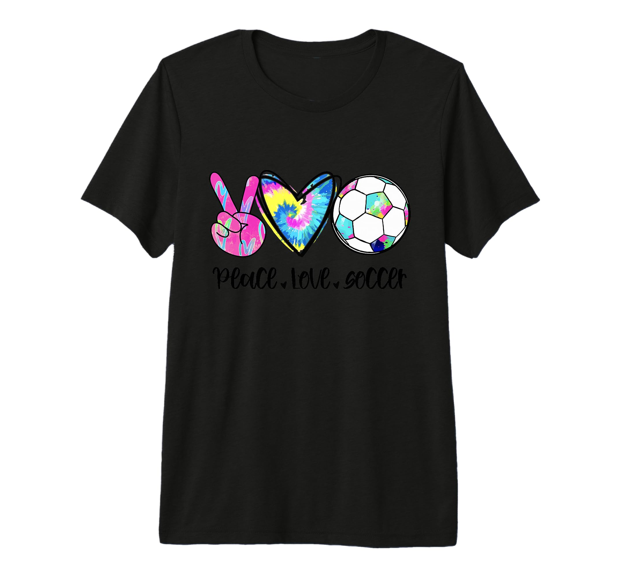 Peace Love Soccer Tie Dye Soccer T-Shirt - Aesthetic Graphic Men Women - T-Shirt, Sweatshirt, Hoodie