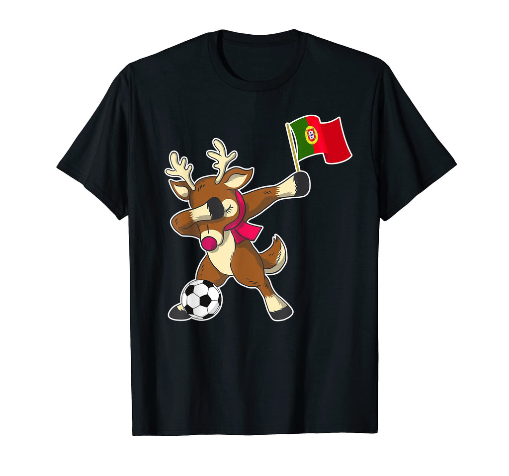 Soccer Portuguese Flag Reindeer T-Shirt - Trendy Graphic Men Women - T-Shirt, Sweatshirt, Hoodie