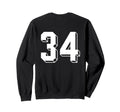 Number 34 Backside 80S 90S Team Sweatshirt - Custom Art Print for Adults - T-Shirt, Sweatshirt, Hoodie