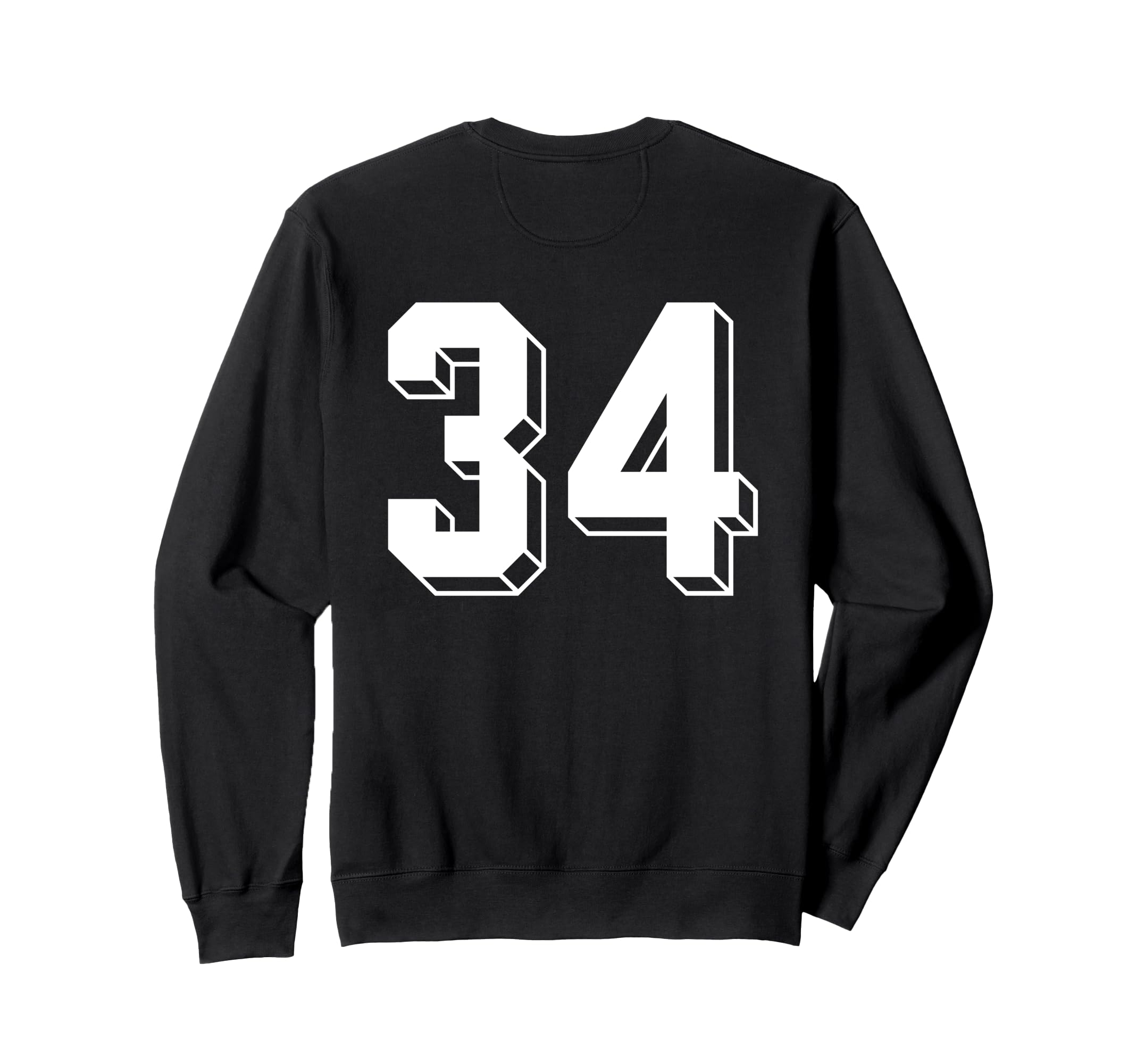 Number 34 Backside 80S 90S Team Sweatshirt - Custom Art Print for Adults - T-Shirt, Sweatshirt, Hoodie