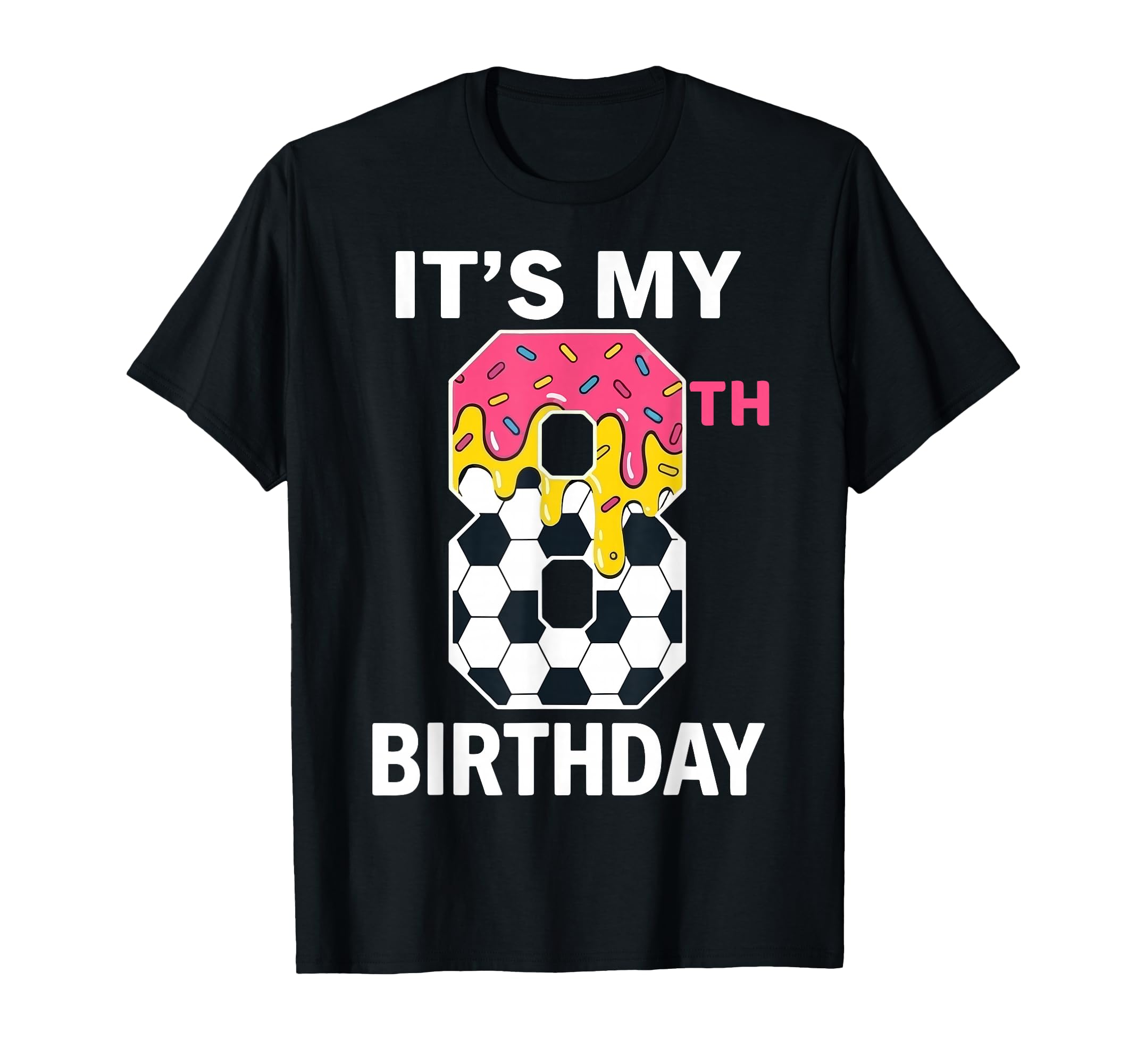 Its My 8Th Birthday Soccer Ice Cream T-Shirt - Custom Art Print Unisex - T-Shirt, Sweatshirt, Hoodie
