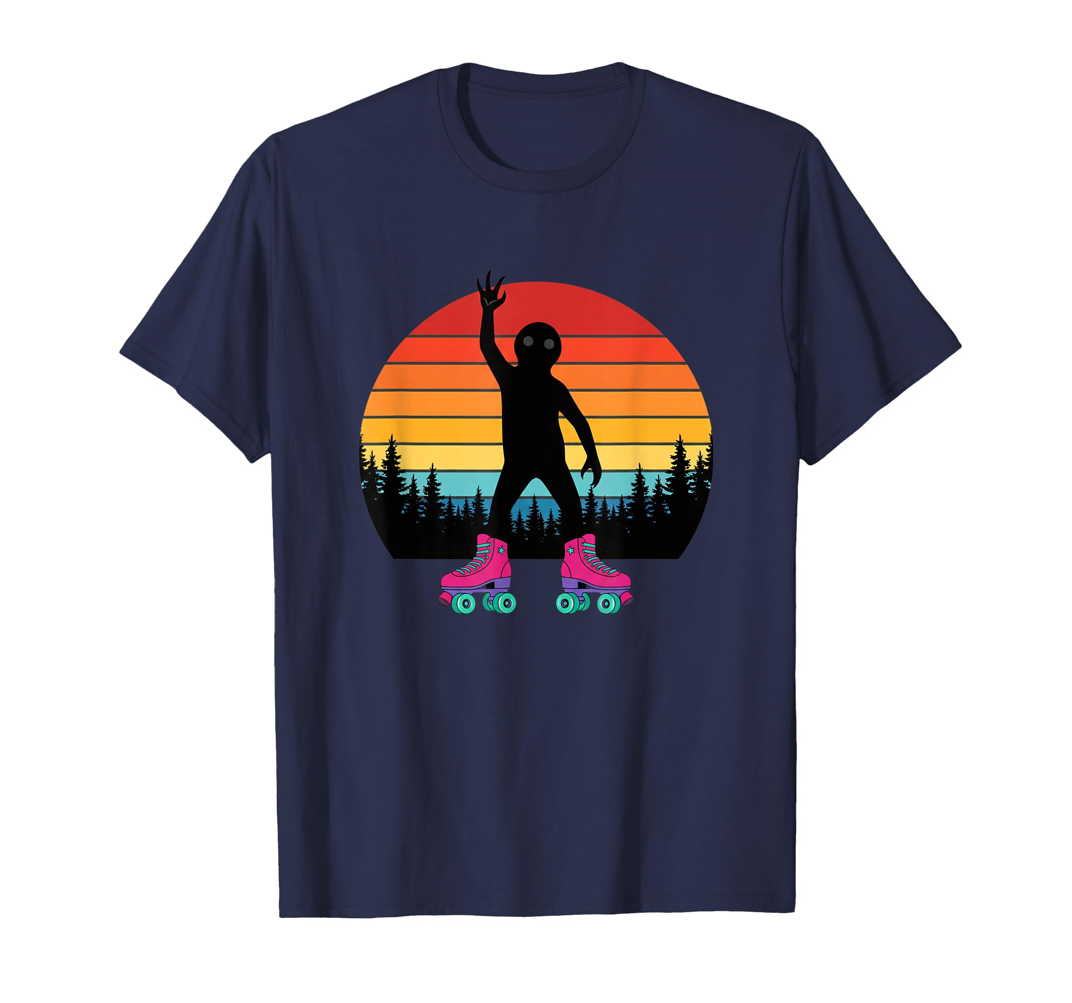 Bigfoot Roller Skates Sunset Cryptid T-Shirt - Unique Graphic for Adults - T-Shirt, Sweatshirt, Hoodie