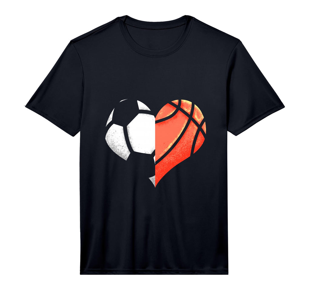 Soccer Basketball Ball Heart Football T-Shirt - Trendy Graphic Unisex - T-Shirt, Sweatshirt, Hoodie