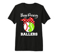 Busy Raising Ballers Funny Baseball Tennis T-Shirt - Graphic Print Unisex - T-Shirt, Sweatshirt, Hoodie