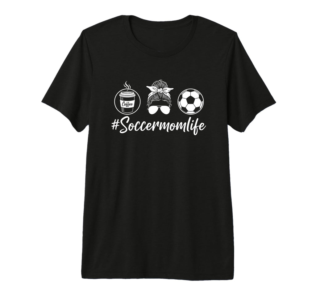 Mom Soccer Mom Life Coffee Messy Bun T-Shirt - Streetwear Style for Adults - T-Shirt, Sweatshirt, Hoodie
