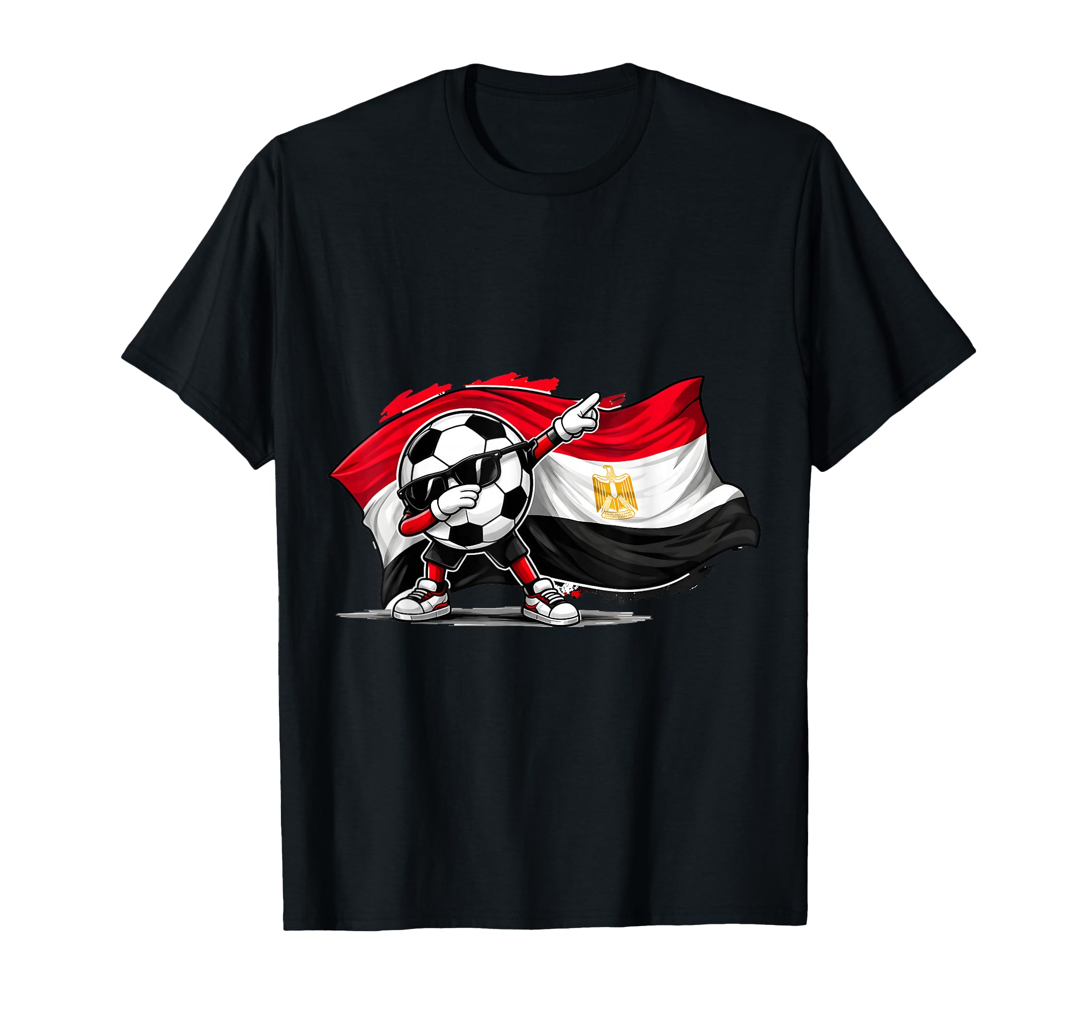 Dabbing Ball Soccer Egypt Flag T-Shirt - Aesthetic Graphic Men Women - T-Shirt, Sweatshirt, Hoodie
