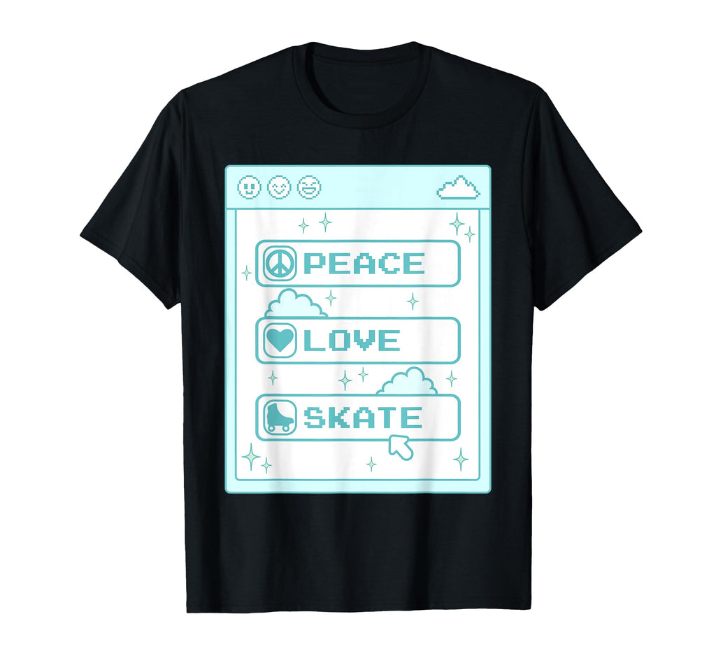 Pc Computer Geek Peace Love Skate T-Shirt - Custom Art Print for Adults - T-Shirt, Sweatshirt, Hoodie
