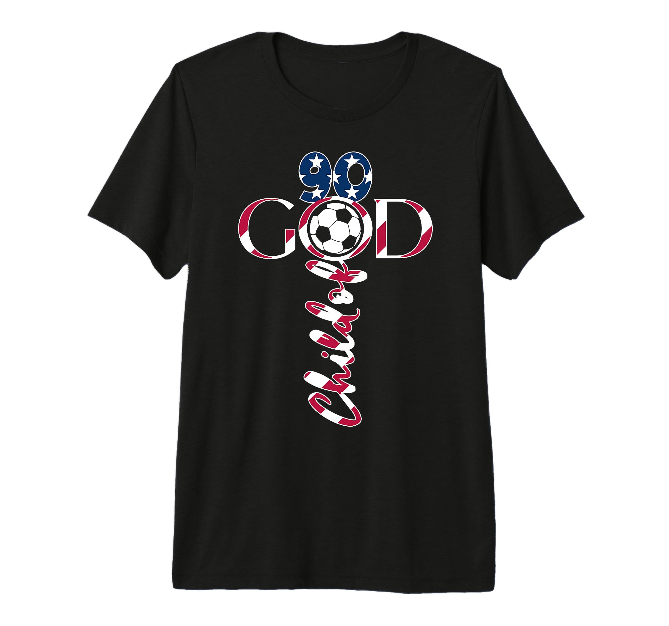 Jesus 90 Years Child God Soccer 90Th T-Shirt - Graphic Print Unisex - T-Shirt, Sweatshirt, Hoodie