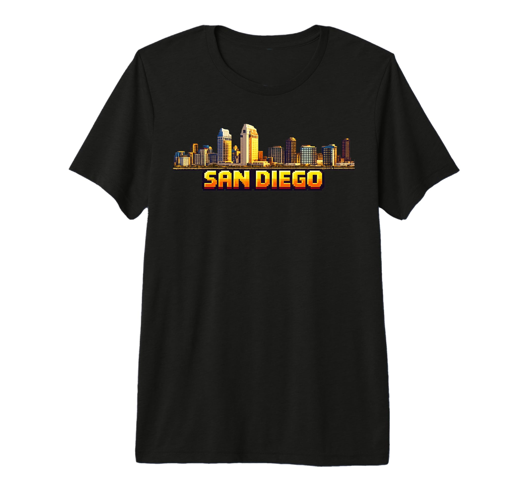 San Diego 8 Bit Video Arcade Gamer T-Shirt - Fun Novelty Design for Adults - T-Shirt, Sweatshirt, Hoodie