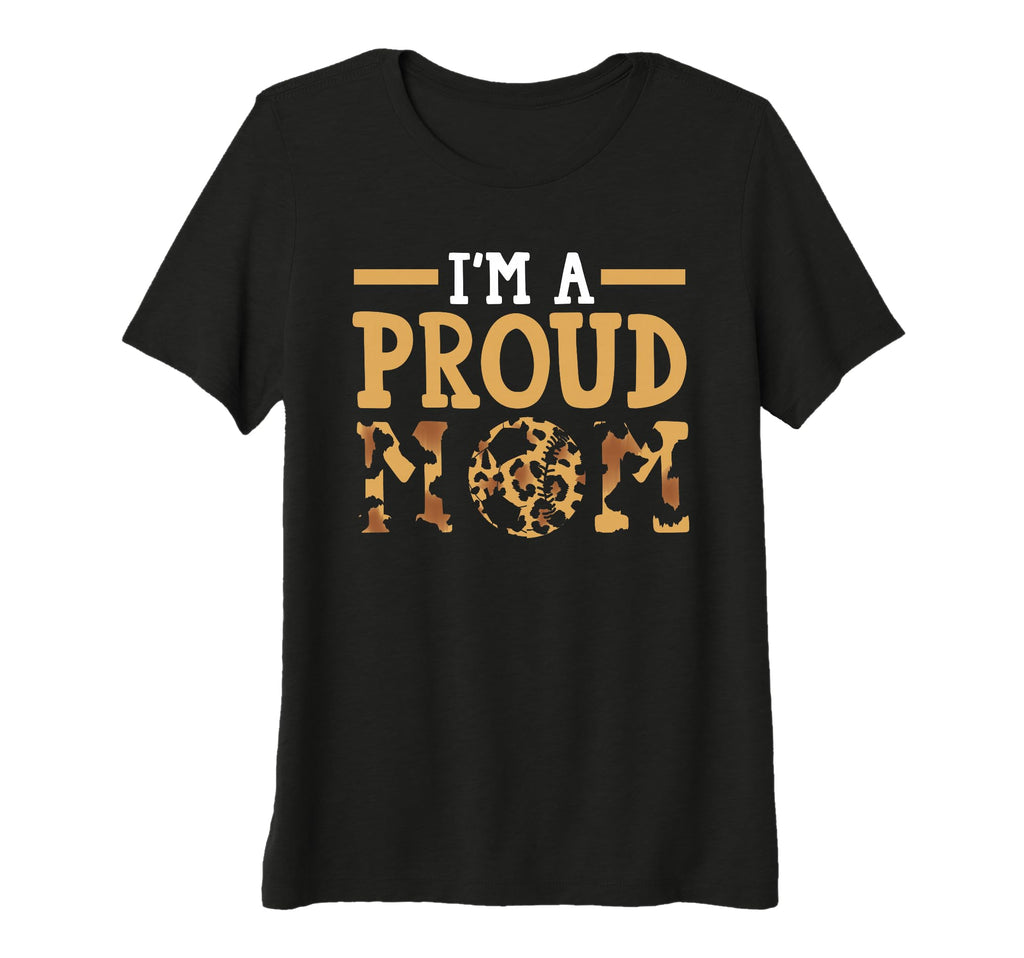 Womens Im Proud Mom Baseball Tri T-Shirt - Fun Novelty Design for Adults - T-Shirt, Sweatshirt, Hoodie