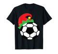 Funny Soccer Ball W Elf Hat Santa Hat T-Shirt - Aesthetic Graphic Men Women - T-Shirt, Sweatshirt, Hoodie
