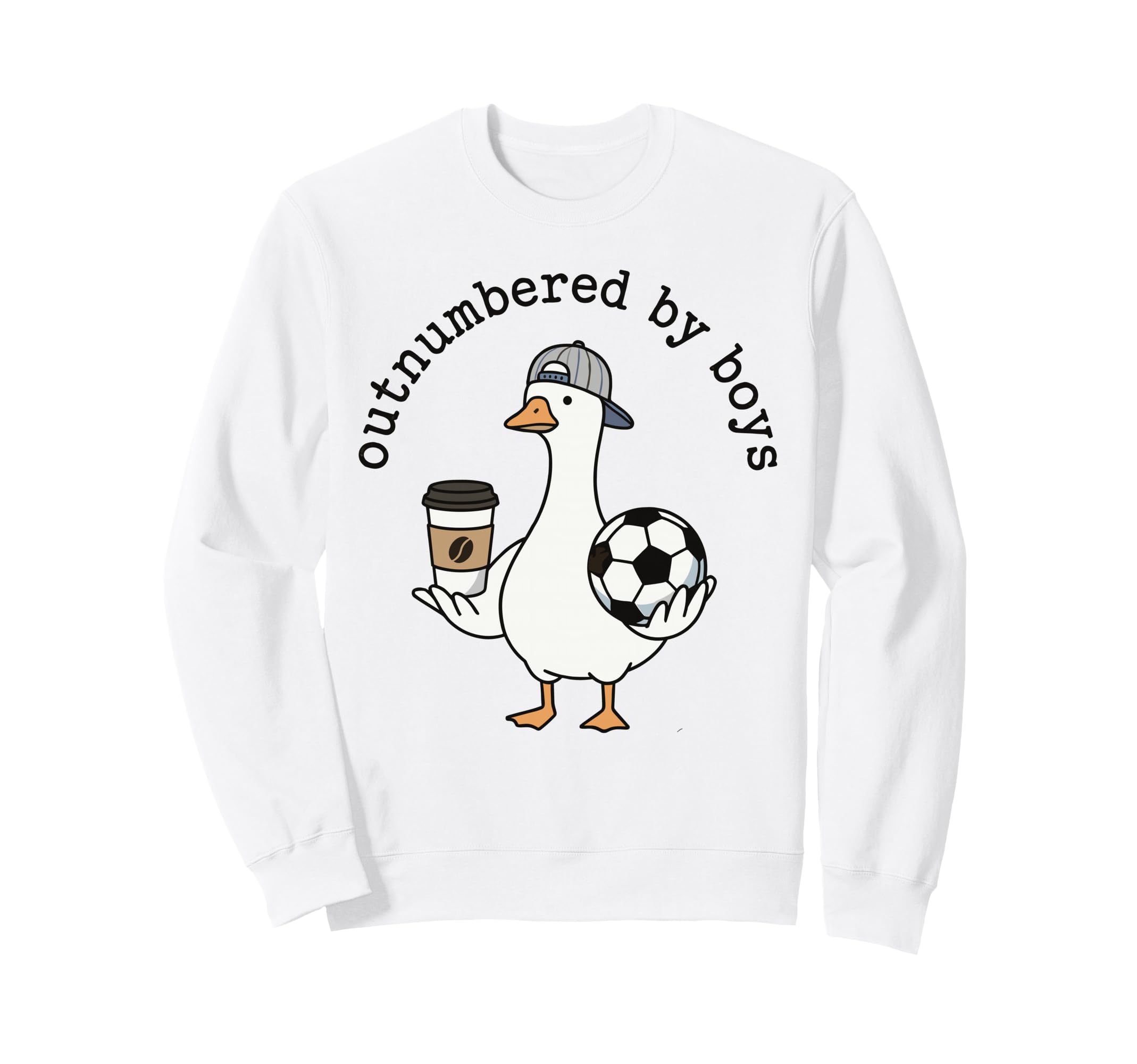 Mom Outnumbered Funny Soccer Goose Mama Sweatshirt - Graphic Print Unisex - T-Shirt, Sweatshirt, Hoodie