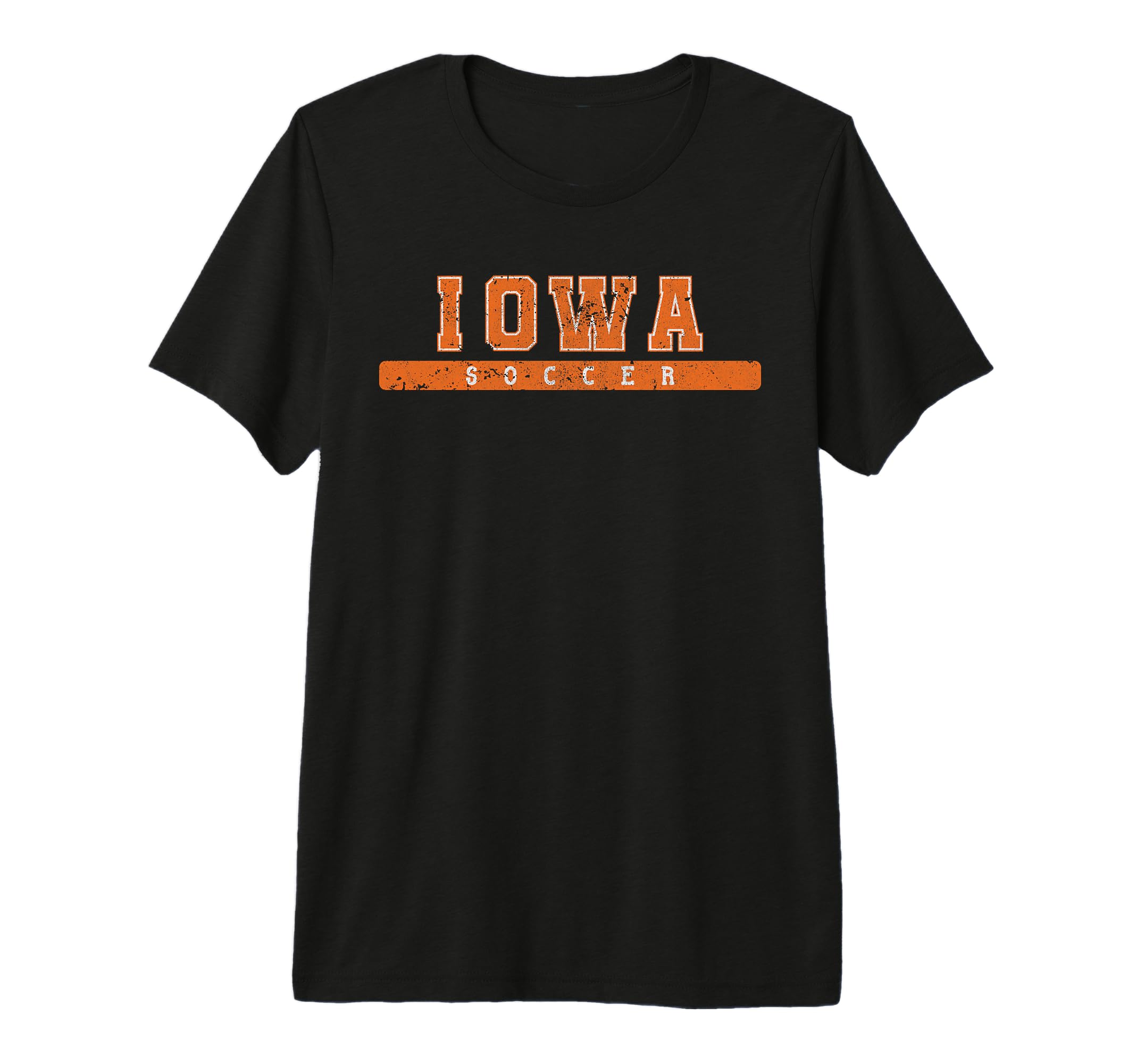 Iowa Soccer Orange Text Tri Blend T-Shirt - Unique Graphic Unisex - T-Shirt, Sweatshirt, Hoodie