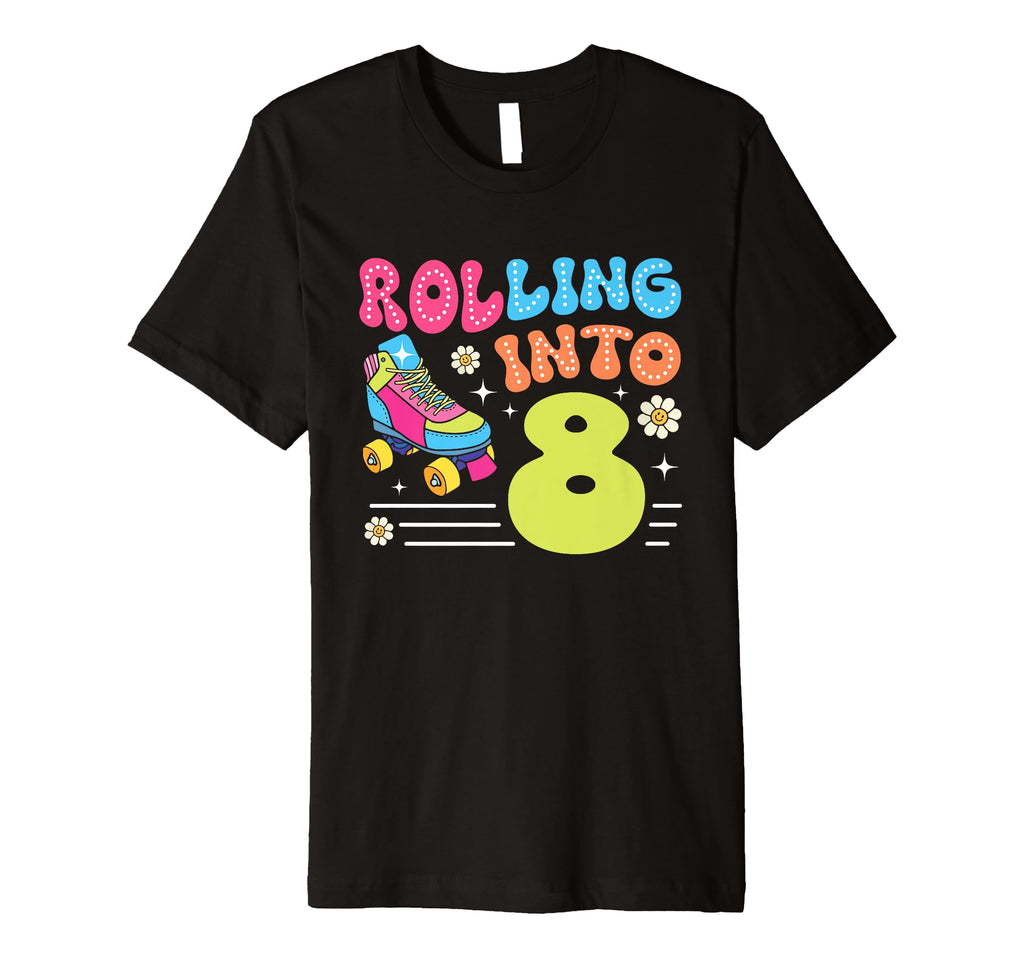 Rolling Into 8 Year Old 8Th Roller T-Shirt - Fun Novelty Design Unisex - T-Shirt, Sweatshirt, Hoodie