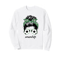 Mom Life Soccer Mom Messy Bun Sweatshirt - Novelty Apparel for Adults - T-Shirt, Sweatshirt, Hoodie