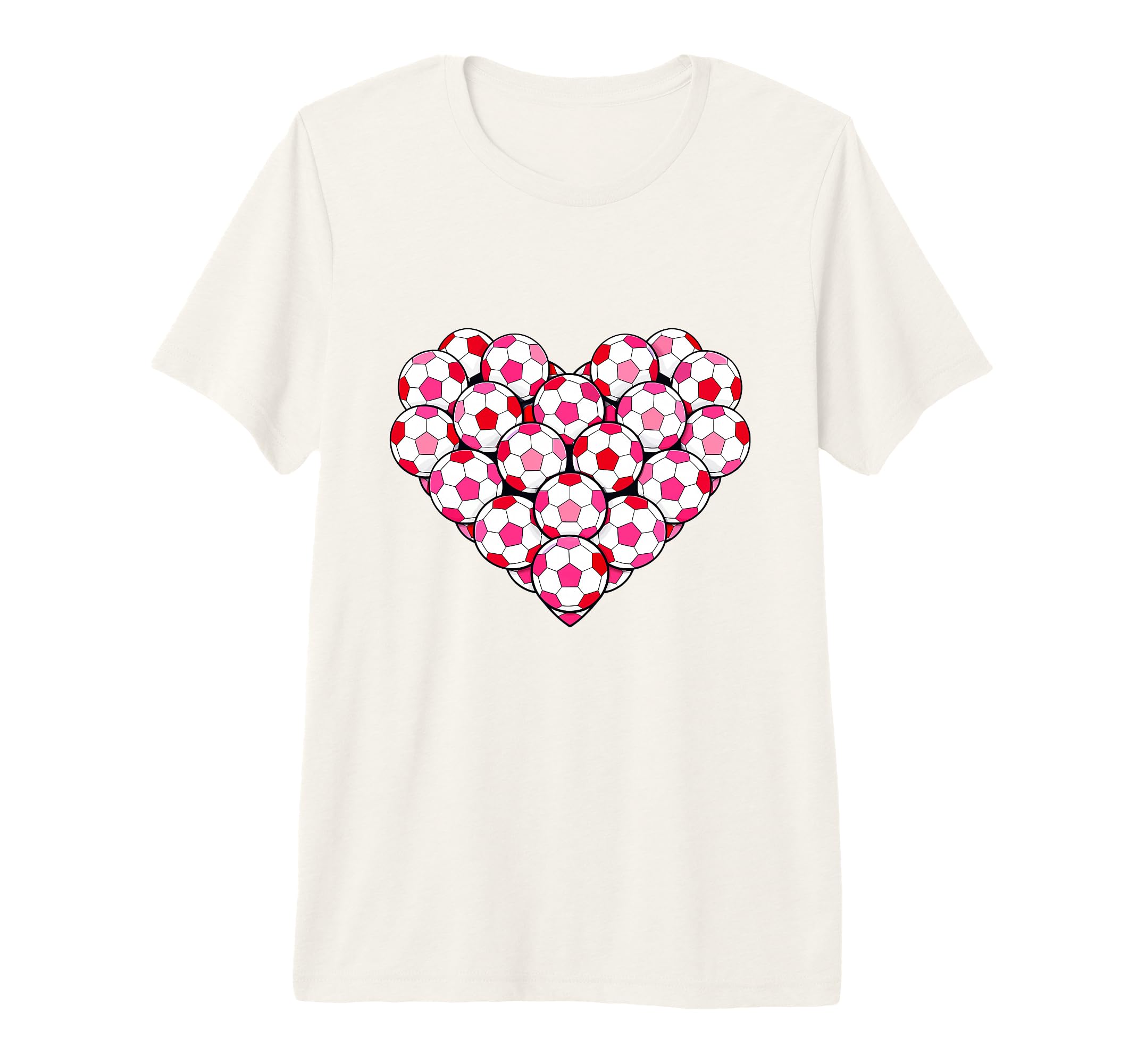 Heart Shaped Soccer Ball Pattern Tri T-Shirt - Minimalist Print Unisex - T-Shirt, Sweatshirt, Hoodie