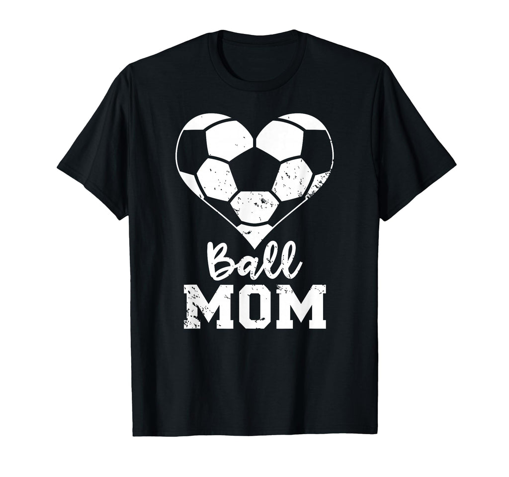 Ball Mom Heart Funny Soccer Mom T-Shirt - Unique Graphic Unisex - T-Shirt, Sweatshirt, Hoodie