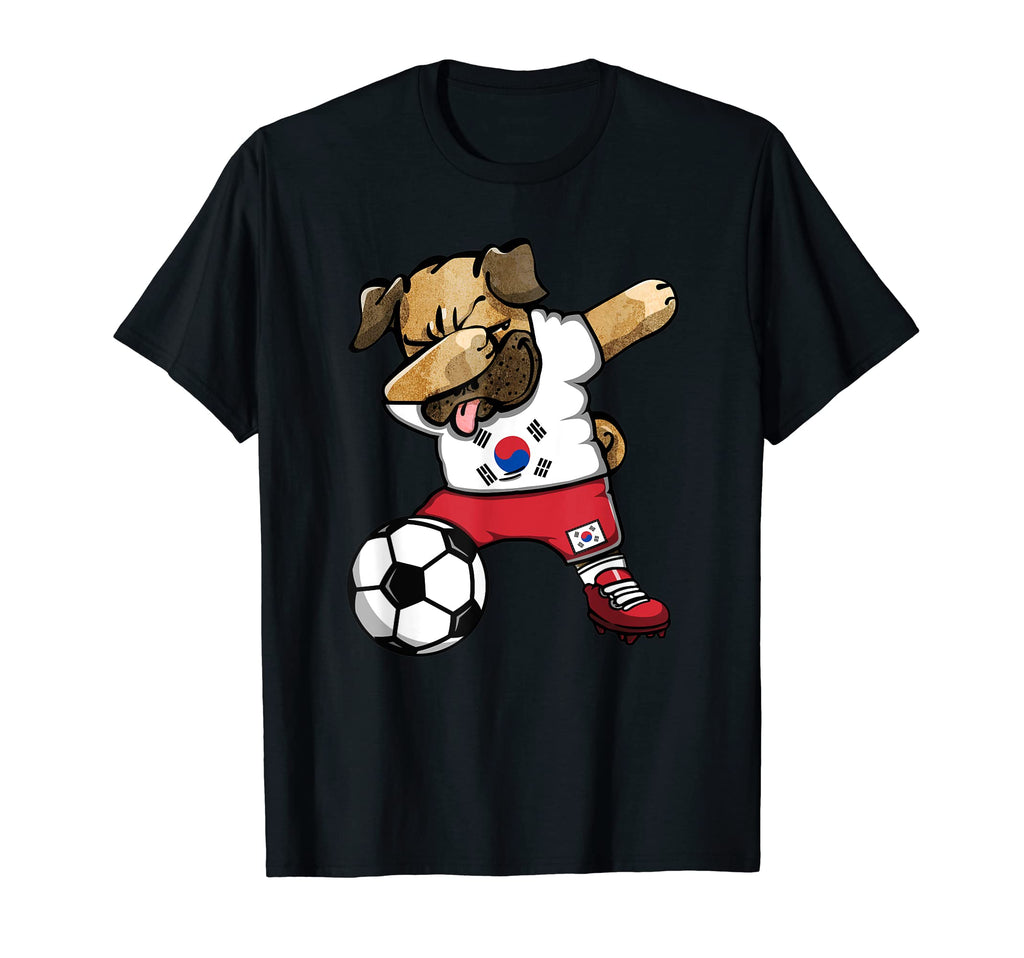 Dabbing Pug South Korea Soccer Fans T-Shirt - Unique Graphic Men Women - T-Shirt, Sweatshirt, Hoodie
