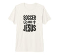 Soccer And Jesus Christian Tri Blend T-Shirt - Trendy Graphic for Adults - T-Shirt, Sweatshirt, Hoodie