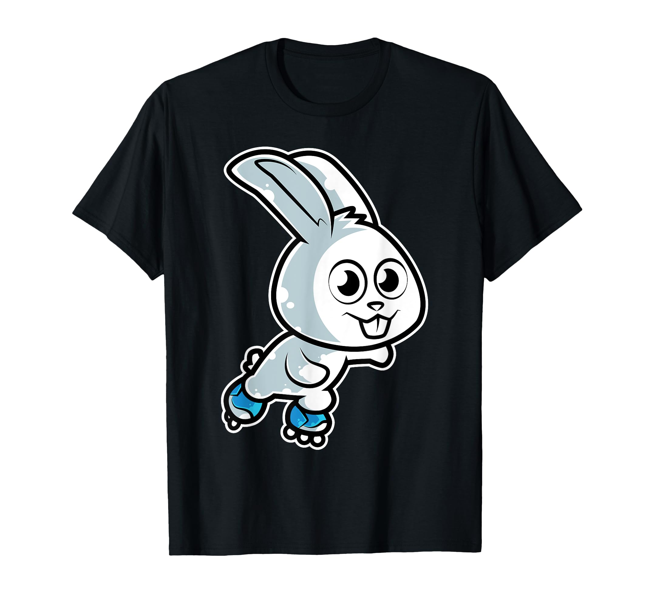 Rabbit Roller Skate White Bunny T-Shirt - Graphic Print Unisex - T-Shirt, Sweatshirt, Hoodie