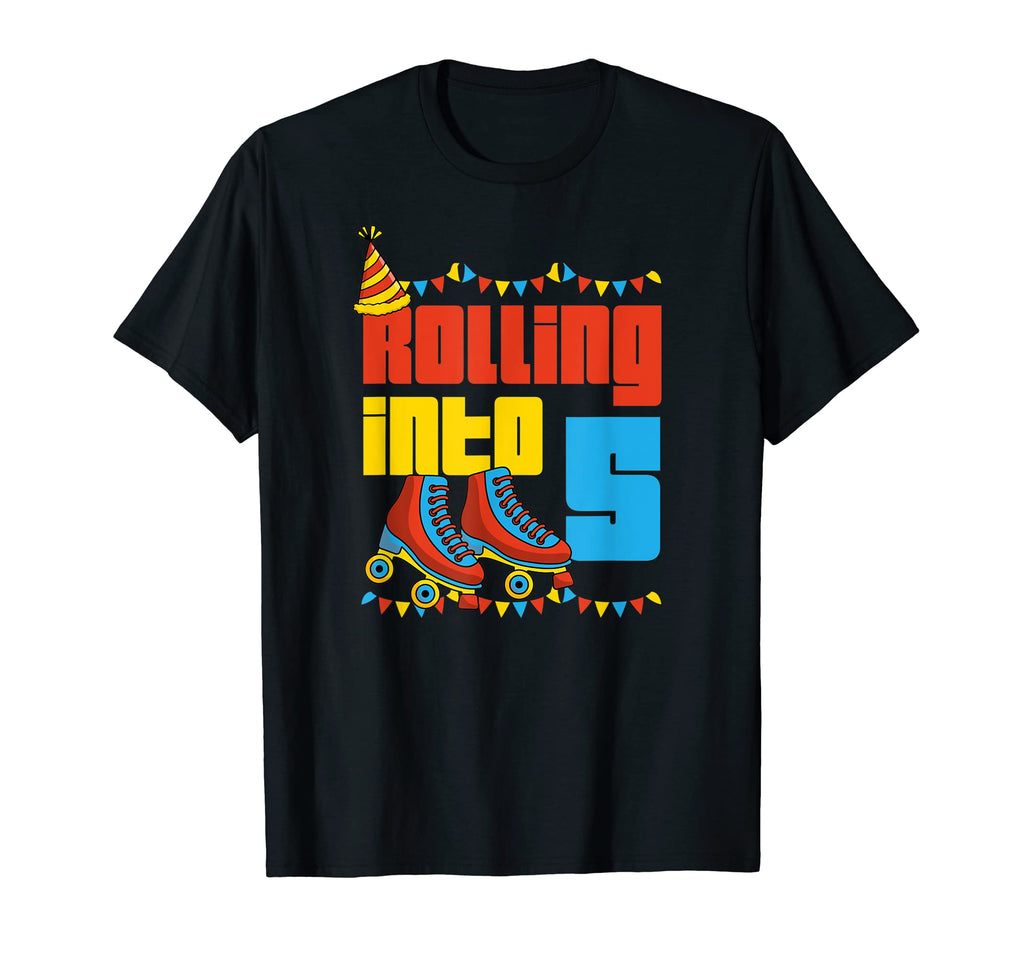 Rolling Into 5 Roller Skate 5Th T-Shirt - Aesthetic Graphic Men Women - T-Shirt, Sweatshirt, Hoodie
