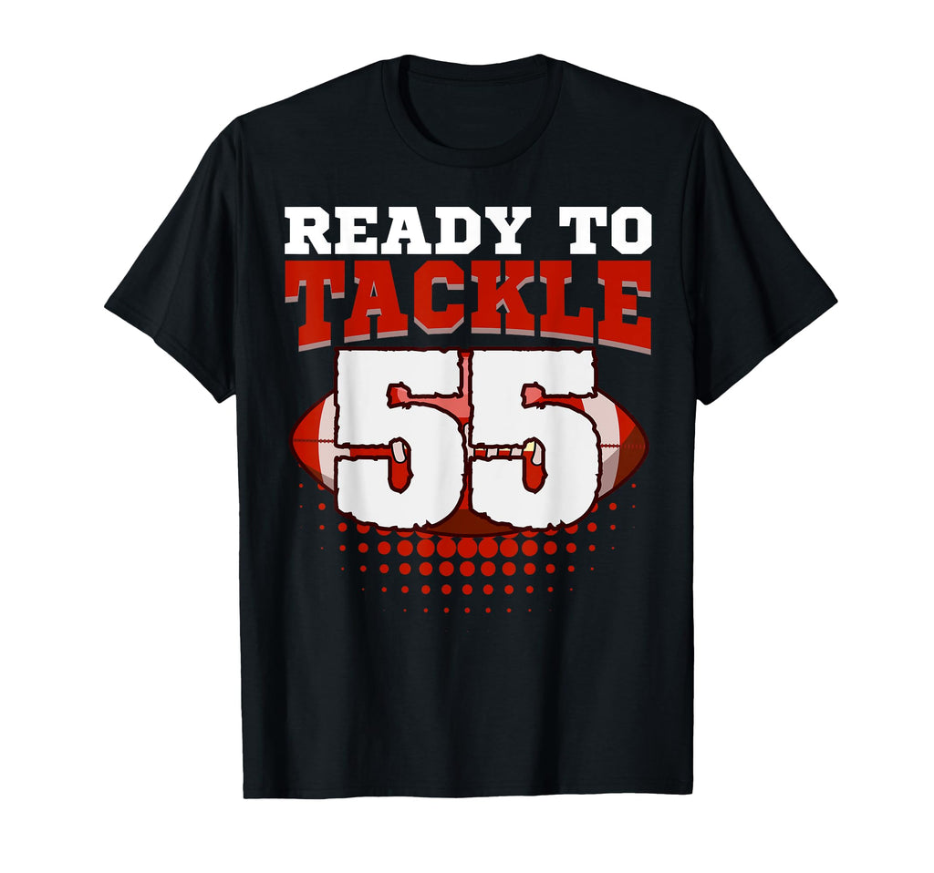 Football 55Th Birthday Player Tackle T-Shirt - Trendy Graphic Men Women - T-Shirt, Sweatshirt, Hoodie