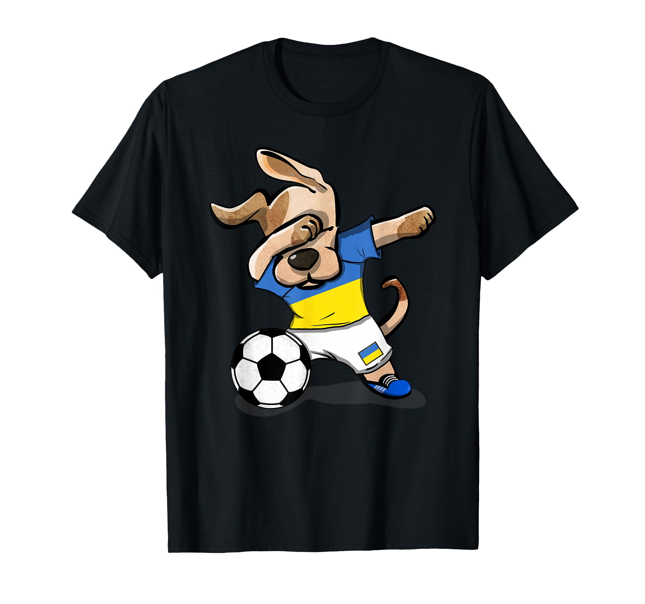 Dabbing Dog Ukraine Soccer Fans Jersey T-Shirt - Novelty Apparel Men Women - T-Shirt, Sweatshirt, Hoodie