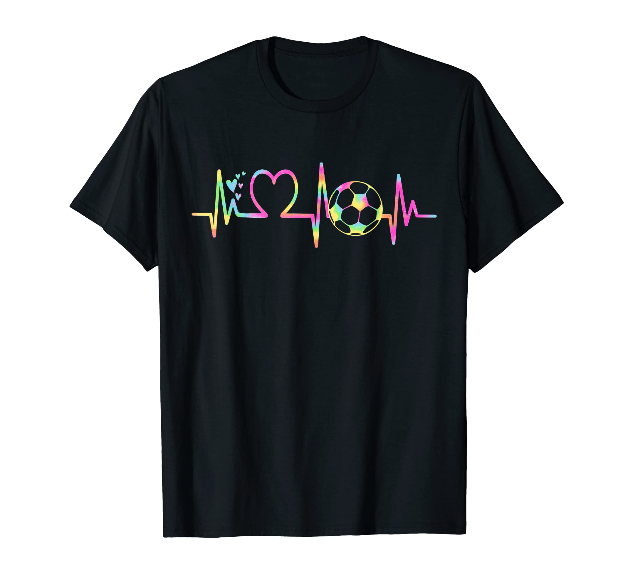 Soccer Heartbeat Tie Dye Heart T-Shirt - Minimalist Print for Adults - T-Shirt, Sweatshirt, Hoodie